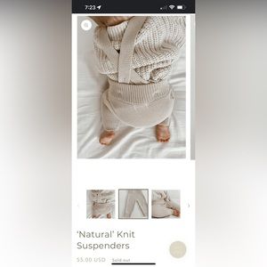 Oat children knit suspenders